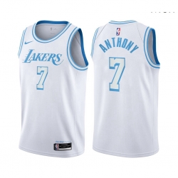 Men Los Angeles Lakers Carmelo Anthony City Edition White 2021 Stitched NBA Jersey Men Los Angeles Lakers Carmelo Anthony City Edition White 2021 Stitched NBA Jersey