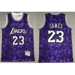 Men Los Angeles Lakers Lebron James 23 Purple Constellation Edition Hardwood Classic Mitchll Ness NBA Jersey Men Los Angeles Lakers Lebron James 23 Purple Constellation Edition Hardwood Classic Mitchll Ness NBA Jersey