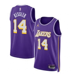 Mens Los Angeles Lakers #14 Walker Kessler Purple Stitched NBA Jersey