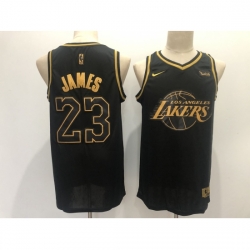 Men's Los Angeles Lakers #23 LeBron James Black Gold Swingman Basketball Jersey Men's Los Angeles Lakers #23 LeBron James Black Gold Swingman Basketball Jersey