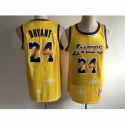 Men's Los Angeles Lakers #24 Kobe Bryant Yellow Hwc Starry Jersey Men's Los Angeles Lakers #24 Kobe Bryant Yellow Hwc Starry Jersey