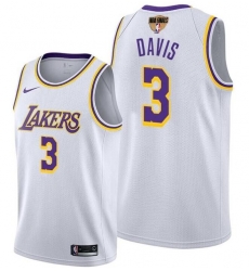 Men's Los Angeles Lakers #3 Anthony Davis 2020 White Finals Stitched NBA Jersey