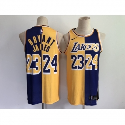 Men's Los Angeles Lakers Purple Gold Kobe Bryant Split Special Mamba And La King Jersey Men's Los Angeles Lakers Purple Gold Kobe Bryant Split Special Mamba And La King Jersey