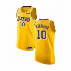 Womens Los Angeles Lakers 10 Sviatoslav Mykhailiuk Authentic Gold Basketball Jersey Icon Edition  Womens Los Angeles Lakers 10 Sviatoslav Mykhailiuk Authentic Gold Basketball Jersey Icon Edition