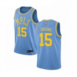 Womens Los Angeles Lakers 15 DeMarcus Cousins Authentic Blue Hardwood Classics Basketball Jersey  Womens Los Angeles Lakers 15 DeMarcus Cousins Authentic Blue Hardwood Classics Basketball Jersey