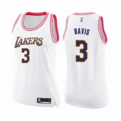 Womens Los Angeles Lakers 3 Anthony Davis Swingman White Pink Fashion Basketball Jersey  Womens Los Angeles Lakers 3 Anthony Davis Swingman White Pink Fashion Basketball Jersey