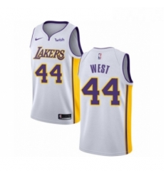 Womens Los Angeles Lakers 44 Jerry West Authentic White Basketball Jersey Association Edition