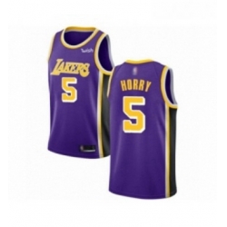 Womens Los Angeles Lakers 5 Robert Horry Authentic Purple Basketball Jerseys Icon Edition