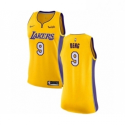 Womens Los Angeles Lakers 9 Luol Deng Authentic Gold Home Basketball Jersey Icon Edition  Womens Los Angeles Lakers 9 Luol Deng Authentic Gold Home Basketball Jersey Icon Edition