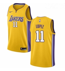 Womens Nike Los Angeles Lakers 11 Brook Lopez Swingman Gold Home NBA Jersey Icon Edition 