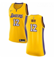 Womens Nike Los Angeles Lakers 12 Channing Frye Authentic Gold Home NBA Jersey Icon Edition 