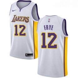 Womens Nike Los Angeles Lakers 12 Channing Frye Authentic White NBA Jersey Association Edition  Womens Nike Los Angeles Lakers 12 Channing Frye Authentic White NBA Jersey Association Edition