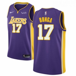 Womens Nike Los Angeles Lakers 17 Isaac Bonga Swingman Purple NBA Jersey Statement Edition 