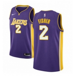 Womens Nike Los Angeles Lakers 2 Derek Fisher Swingman Purple NBA Jersey Statement Edition 