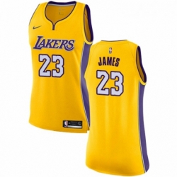 Womens Nike Los Angeles Lakers 23 LeBron James Swingman Gold NBA Jersey Icon Edition  Womens Nike Los Angeles Lakers 23 LeBron James Swingman Gold NBA Jersey Icon Edition