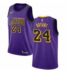 Womens Nike Los Angeles Lakers 24 Kobe Bryant Swingman Purple NBA Jersey City Edition