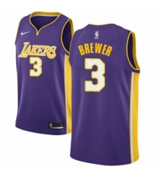 Womens Nike Los Angeles Lakers 3 Corey Brewer Authentic Purple NBA Jersey Icon Edition 