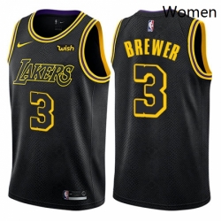 Womens Nike Los Angeles Lakers 3 Corey Brewer Swingman Black NBA Jersey City Edition  Womens Nike Los Angeles Lakers 3 Corey Brewer Swingman Black NBA Jersey City Edition