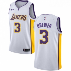 Womens Nike Los Angeles Lakers 3 Corey Brewer Swingman White NBA Jersey Association Edition  Womens Nike Los Angeles Lakers 3 Corey Brewer Swingman White NBA Jersey Association Edition