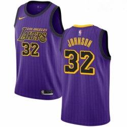 Womens Nike Los Angeles Lakers 32 Magic Johnson Swingman Purple NBA Jersey City Edition Womens Nike Los Angeles Lakers 32 Magic Johnson Swingman Purple NBA Jersey City Edition