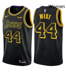 Womens Nike Los Angeles Lakers 44 Jerry West Swingman Black NBA Jersey City Edition