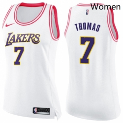 Womens Nike Los Angeles Lakers 7 Isaiah Thomas Swingman WhitePink Fashion NBA Jersey  Womens Nike Los Angeles Lakers 7 Isaiah Thomas Swingman WhitePink Fashion NBA Jersey