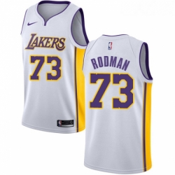 Womens Nike Los Angeles Lakers 73 Dennis Rodman Swingman White NBA Jersey Association Edition