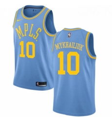 Youth Nike Los Angeles Lakers 10 Sviatoslav Mykhailiuk Swingman Blue Hardwood Classics NBA Jersey 