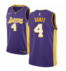 Youth Nike Los Angeles Lakers 4 Byron Scott Swingman Purple NBA Jersey Statement Edition