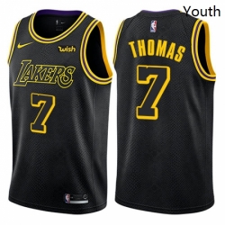 Youth Nike Los Angeles Lakers 7 Isaiah Thomas Swingman Black NBA Jersey City Edition 