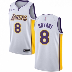 Youth Nike Los Angeles Lakers 8 Kobe Bryant Authentic White NBA Jersey Association Edition