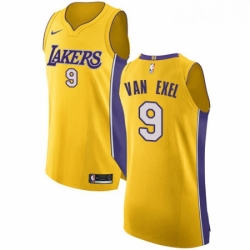 Youth Nike Los Angeles Lakers 9 Nick Van Exel Authentic Gold Home NBA Jersey Icon Edition 