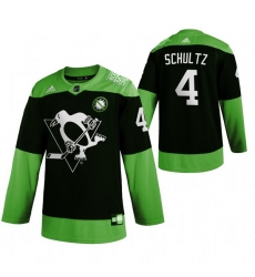 Men Pittsburgh Penguins 4 Justin Schultz Green 2020 Adidas Jersey