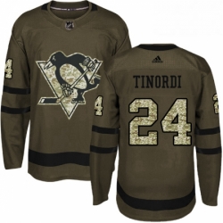 Mens Adidas Pittsburgh Penguins 24 Jarred Tinordi Authentic Green Salute to Service NHL Jersey 