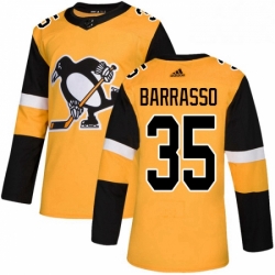 Mens Adidas Pittsburgh Penguins 35 Tom Barrasso Premier Gold Alternate NHL Jersey 