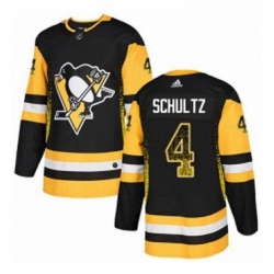 Mens Adidas Pittsburgh Penguins 4 Justin Schultz Authentic Black Drift Fashion NHL Jersey 