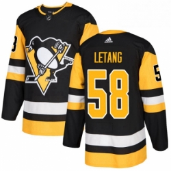 Mens Adidas Pittsburgh Penguins 58 Kris Letang Premier Black Home NHL Jersey 