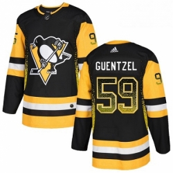 Mens Adidas Pittsburgh Penguins 59 Jake Guentzel Authentic Black Drift Fashion NHL Jersey 