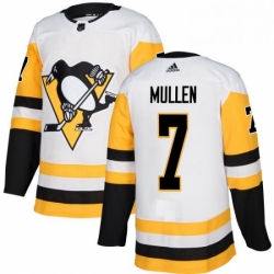 Mens Adidas Pittsburgh Penguins 7 Joe Mullen Authentic White Away NHL Jersey 