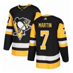 Mens Adidas Pittsburgh Penguins 7 Paul Martin Premier Black Home NHL Jersey 