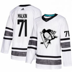 Mens Adidas Pittsburgh Penguins 71 Evgeni Malkin White 2019 All Star Game Parley Authentic Stitched NHL Jersey 