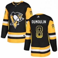 Mens Adidas Pittsburgh Penguins 8 Brian Dumoulin Authentic Black Drift Fashion NHL Jersey 