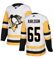 Men's Pittsburgh Penguins Erik Karlsson #65 White Stitched Adidas NHL Jersey