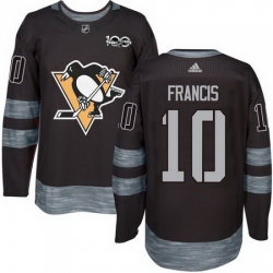 Penguins #10 Ron Francis Black 1917 2017 100th Anniversary Stitched NHL Jersey