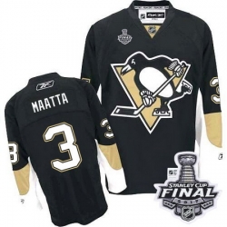 Penguins #3 Olli Maatta Black Home 2017 Stanley Cup Final Patch Stitched NHL Jersey