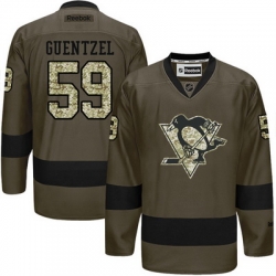 Penguins #59 Jake Guentzel Green Salute to Service Stitched NHL Jersey