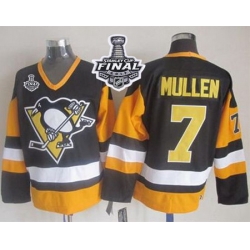 Penguins #7 Joe Mullen Black CCM Throwback 2017 Stanley Cup Final Patch Stitched NHL Jersey