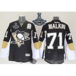 Penguins #71 Evgeni Malkin Black 2017 Stanley Cup Finals Champions Stitched NHL Jersey