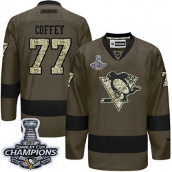 Penguins #77 Paul Coffey Green Salute to Service 2017 Stanley Cup Finals Champions Stitched NHL Jersey