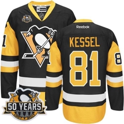 Penguins #81 Phil Kessel Black Alternate 50th Anniversary Stitched NHL Jersey